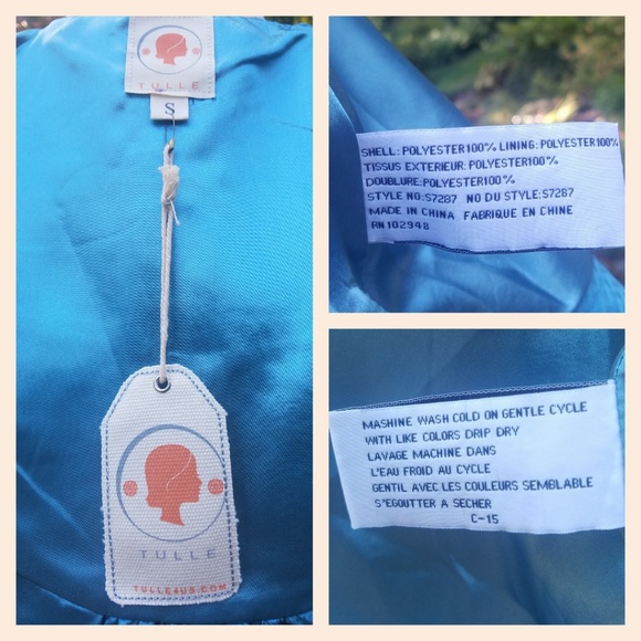 Tulle Retro Cape Turquoise Size S - Picture 6 of 6